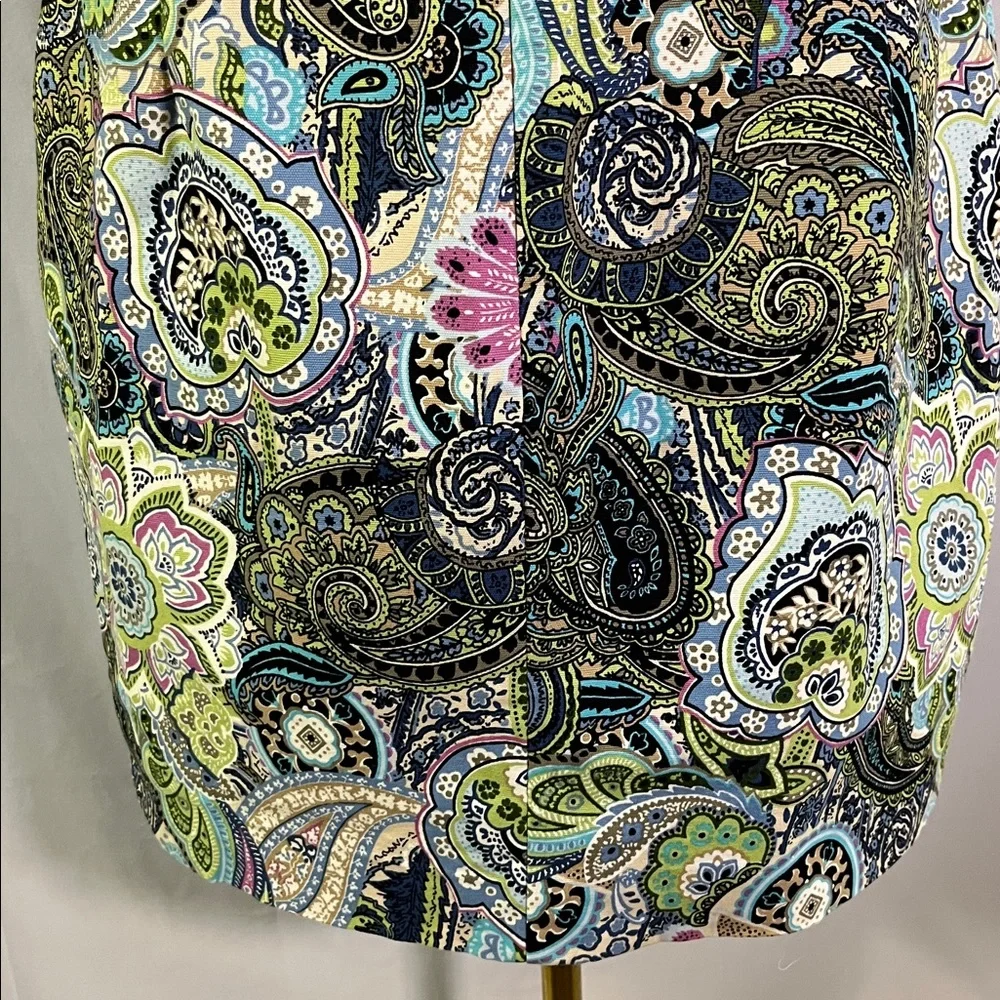 Talbots Multicolor Floral Paisley Print A-Line Cotton Skirt